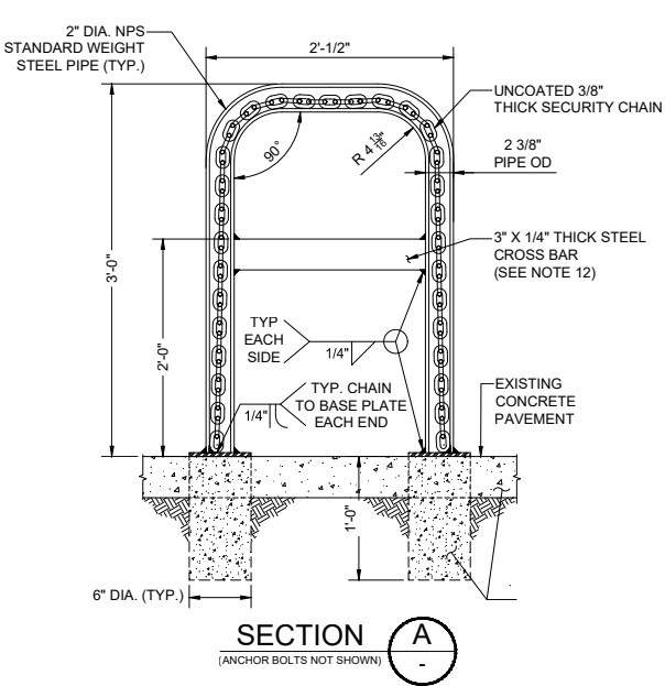S-671-2 bike rack installation plans los angeles